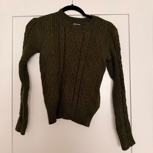 American Apparel Green Cable Knit Sweater